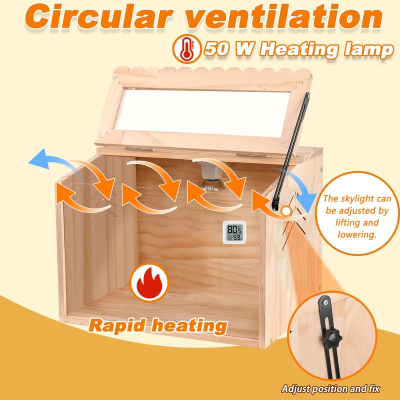 JOGEPEYO Chick Brooder Box, Small Brooder Box for Chicks, 5-8
