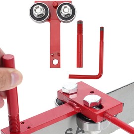 Chainsaw Bar Rail Tightening Repair Tool, Cast Iron Aluminum Chainsaw Bar Rail Closing Tool with Efficient File Design, for Chainsaw Chain Grinding, Red