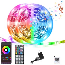 GANZQH Led Lights for Bedroom 150FT, RGB Led Strip Lights Color Changing Indoor, Music Sync Led Light Strip with Remote & App Control, DIY Fancy Led Lights for Room Decor Ambient Lighting (2 * 75FT)