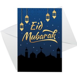 RED OCEAN Eid Mubarak Greetings Card For kids and Family, Ramadan Card For Friends and Family, Happy Eid Card For Him Her, Happy Eid Greetings Card With White Envelope