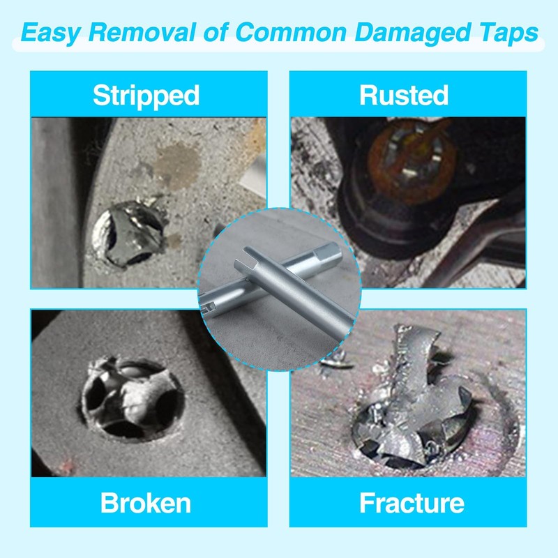 LEONTOOL 10 Pcs Tap Extractor Set, 3/4 Flute Broken Head