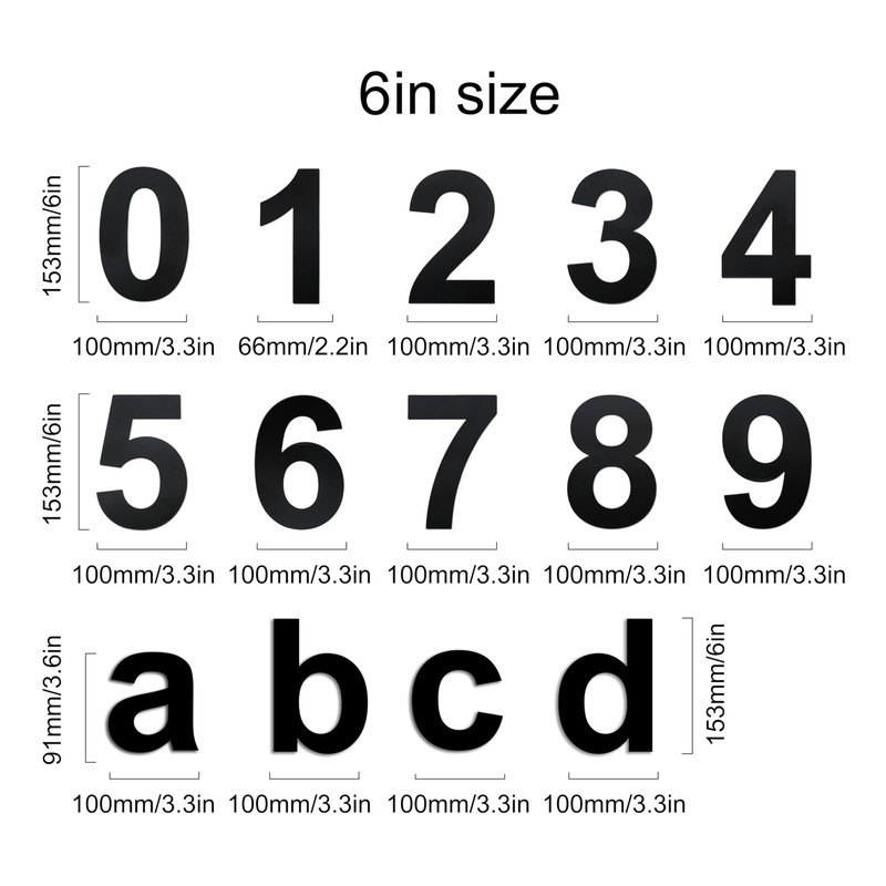 nanlyiau 6in/153mm Modern Anthracite Grey House Number Plaque Stainless Steel