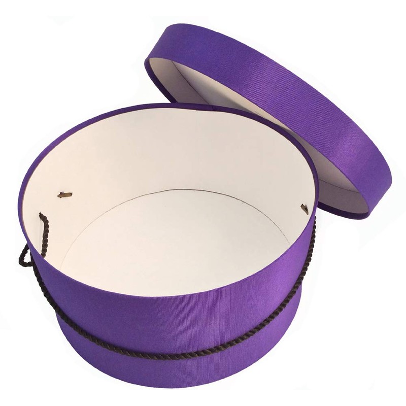 Sarah's Hat Boxes Classic Dark Purple Hat Box – 18.5"