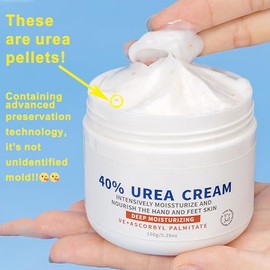 Crema de urea 40 por ciento para pies, máxima fuerza, hidrata la crema de pies para talones y pies secos agrietados, manos, rodillas, codos, crema de 
