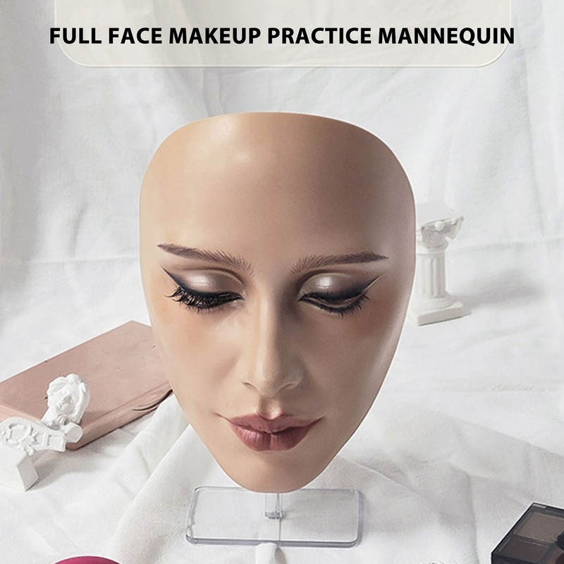 Makeup Practice Face Board 5D Silicone Mannequin Face for Eyes