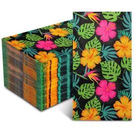 Moinchore 100 Pcs Tropical Nights Guest Napkins Palm Leaves Floral Disposable Paper Napkin Hawaiian Luau Party Supplies Decorative Summer Dinner Hand Towels for Wedding Birthday Party Favors