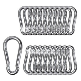 Spring Snap Hook Carabiner Clip - MissZM, Steel Stainless Keyring for Backpack Outdoor Camping Hiking Kid Swing Traveling Fishing, Waterproof Rustproof Strong Durable (20,M4)