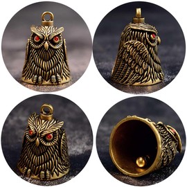 Guardian Bell Motorcycle Bell Guardian Biker Bell Motorcycle Bell Motorcycle Bell Key Pendant Copper Owl Set of 2