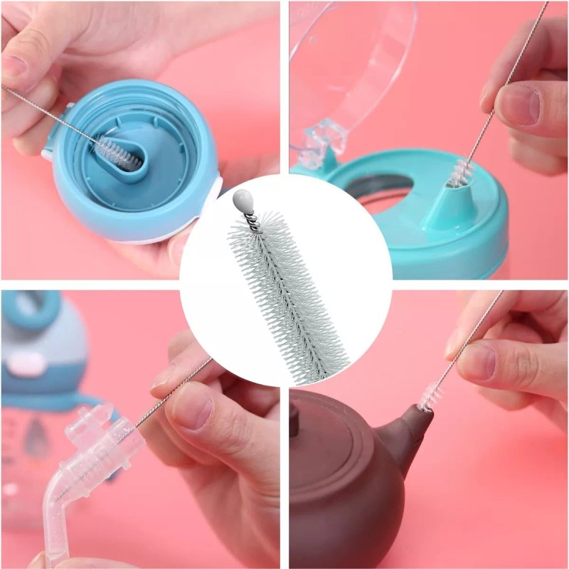 Universo en Linea Cepillo Lavar Popotes Inoxidable Reutilizable 5pz Full