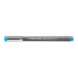 Staedtler Marcador Lápiz de línea fina, Punta de metal larga, Tinta pigmentada, indeleble, Resistente a la luz, Azul claro, 0.5 mm, 10 unidades