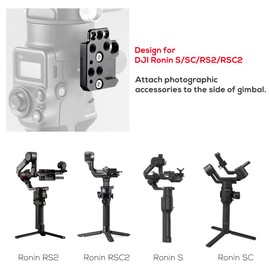 EaxanPic Side Extension Plate Mount for DJI Ronin S/SC/RS2/RSC2,Monitor Holder Mount with 1/4 3/8 Threaded Holes Cold Shoe Mount, Stabilizer Extension Plate for Video Light, Microphone, Monitor