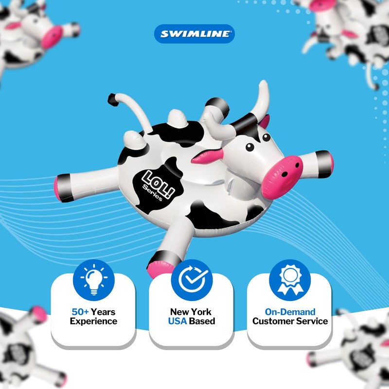 SWIMLINE ORIGINAL 90268 Giant Inflatable LOL Cow Pool Float |