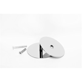TUFF STRIKE Door Hole Cover Plate | No Show Central Screw | Deadbolt Filler Plate | 2-5/8" Polished Chrome