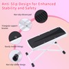 YINGJEE White Aluminum Alloy Pedicure Foot Rest, 6 Heights Adjustable