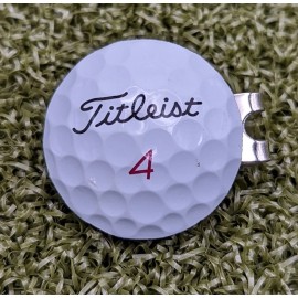 Real Golf Ball Marker With Magnetic Hat Clip Red Number Prov1x Pro V1x Pro V1
