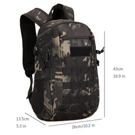 ZHIERNA Backpacks for Tactical Bicycle Hiking Walking Climbing Mountaineering Cycling Backpack Molle School Bag Daypack School Backpack Plain Bag Laptop Bag for Outdoor Sports, Black camo