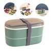 FUNOMOCYA 1Set Double Layer Bento Lunch Box for Portable Container