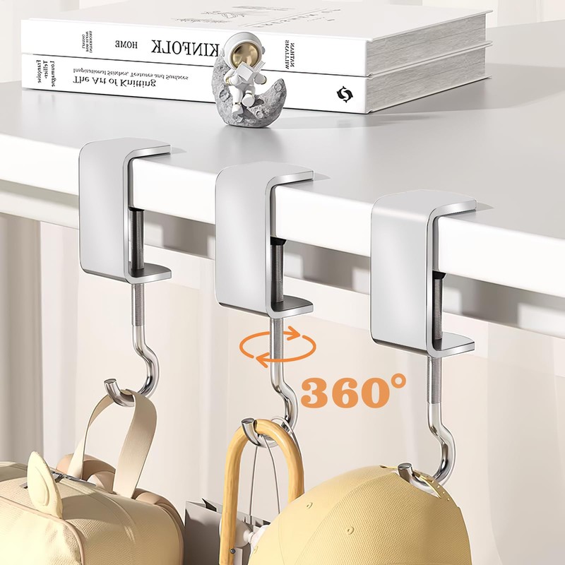 Vinommart 6 Pcs Adjustable Table Hooks for Hanging Bags, Heavy