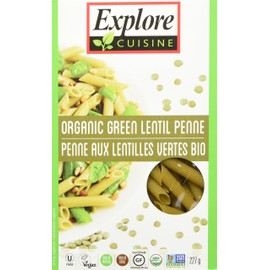 Explore Cuisine Organic Green Lentil Penne Pasta, 227g