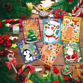 36 Sheets Christmas Party Games Stickers Christmas Character Christmas Crafts Stickers for Kids Boys Girls Winter Holiday Christmas Party Favor (B)