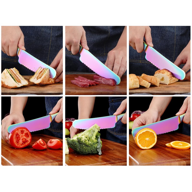 WELLSTAR Sandwich Knife, 6 inch Serrated Utility Knife High Carbon