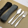Jandson 12 Pieces Reusable Travel Cutlery with Case, Stainless Steel