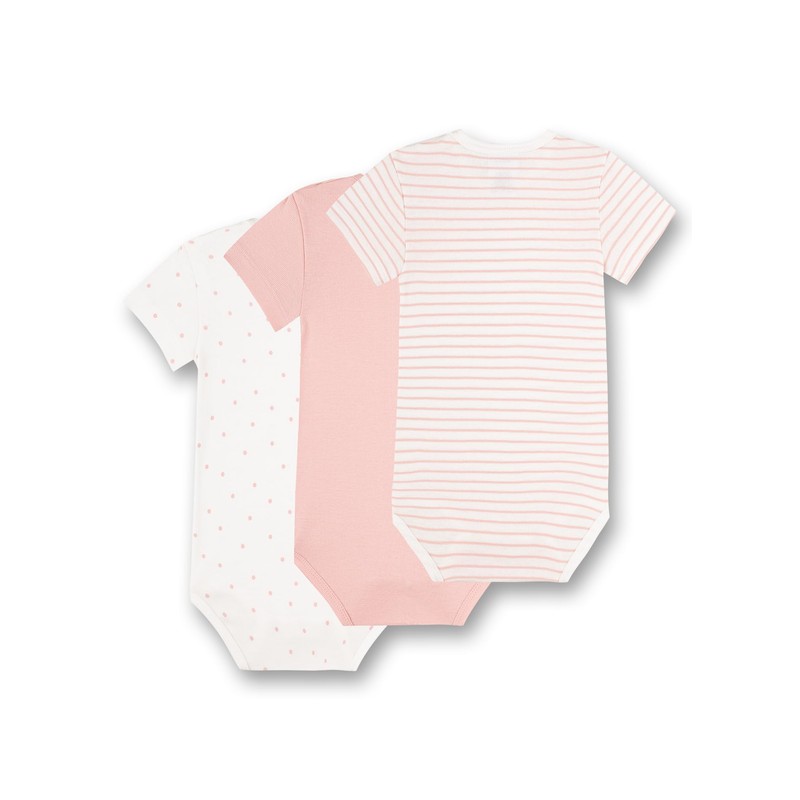 Sanetta Baby Girl Beige Bodysuit Set, White Pebble