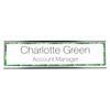 Plant Print Border with Black Text Desk Plaque Name and