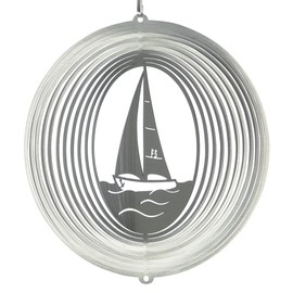 Stainless Steel Sailing Boat Wind Chime – 180 – 152 cm – Dimensions: 18X19 CM – with Hanging Straps Included