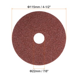 sourcing map 25pcs 40 Grit Aluminum Oxide Resin Fiber Discs 4-1/2"x7/8" Metal Sanding Grinding Discs for Angle Grinding Machine Polishing and Grinding Metals, Wood, and Fiberglass