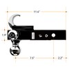 ORCISH Trailer Hitch Tri-Ball Mount with Hook & Pin, Chrome