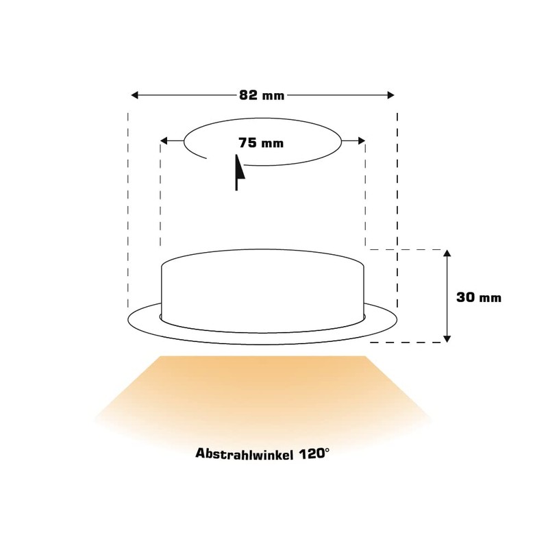 NCC-Licht Set of Recessed Spotlights Chrome Diameter 68 mm Hole