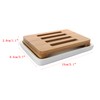 lofekea Ceramic Soap Dish Bamboo Soap Holder for Bathroom and