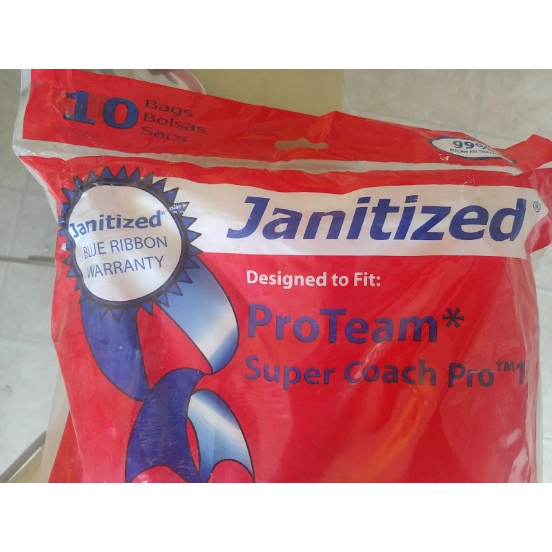 Janitized Vacuum Filter Bags Designed for ProTeam Super Coach Pro