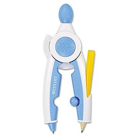 Westcott Soft Touch School Compass With Microban Protection, Assorted Colors