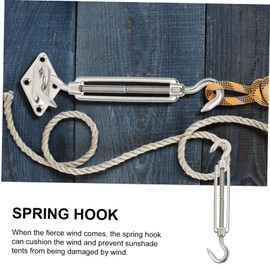 Mipcase Stainless Steel Shade Sail Accessories Durable Awning Spring Buckle Fixing Kit for Camping Hiking and Outdoor Use Windproof Tensioner for Secure Shade Setup