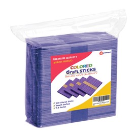 Apremont 200 pcs Purple Colored Wooden Craft Sticks, Popsicle Stick, Arts and Crafts, Best for DIY Games Making, Building Designs or Kids Education, 4.5 inch Long (4.5 Inches, Purple)