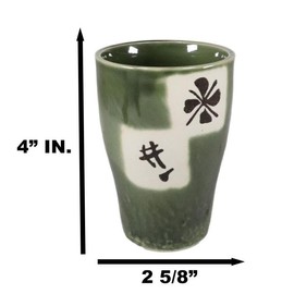 Ebros Gift Japanese Multi Colored Abstract Art Natural Glazed Ceramic 8oz Drink Coffee Tea Cup Set of 5 Made In Japan Artistic Pottery Decor Of Asian Fusion Decorative Earthenware Drinking Cups