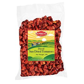 Sunbest Natural Sun-Dried Tomatoes, Diced, Non-GMO, Vegan, Kosher, 5 Lbs.
