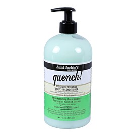 Aunt Jackie's Rizos y Bobinas Quench, Bomba Grande de Tamaño Familiar de 24Oz, Acondicionador de Cabello Sin Enjuague Intensivo de Humedad para Rizos Naturales, Bobinas y Ondas, Enriquecido Con Mantec