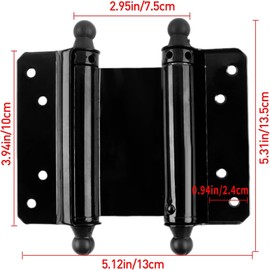 TamBee 4inch Double Action Hinge Saloon Door Hinges Swinging Door Hinge Heavy Duty Self Closing Black Steel Hinges with Screws