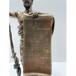 Religious Gifts Ancient Greek Figure Hippocrates of Cos with Hippocratic Oath Cold Cast Bronze Statue White