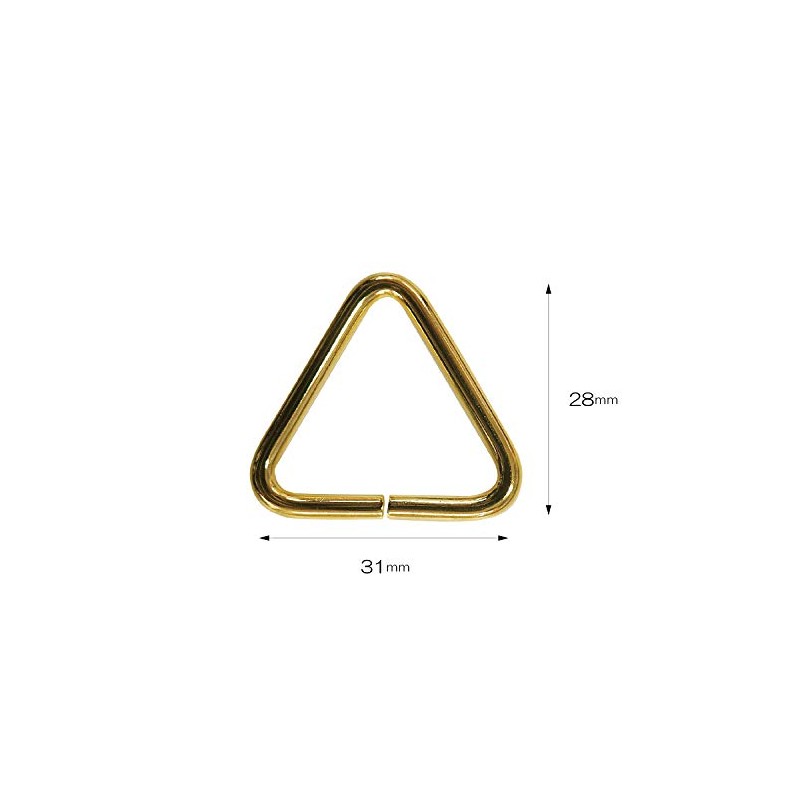 KIYOHARA SUN13-185 Triangular Ring 1.0 inches (25 mm), Real Gold,