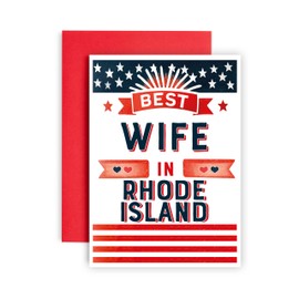 Huxters Funny Wedding Anniversary Card for a Wife In Rhode Island State who is Amazing (Wife Rhode Island)