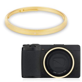 JJC Protective Ring Ricoh GR3 GRIII GRIII HDF Aluminum Alloy Lens Decoration Ring Replacement for Ricoh GN-1 Gold