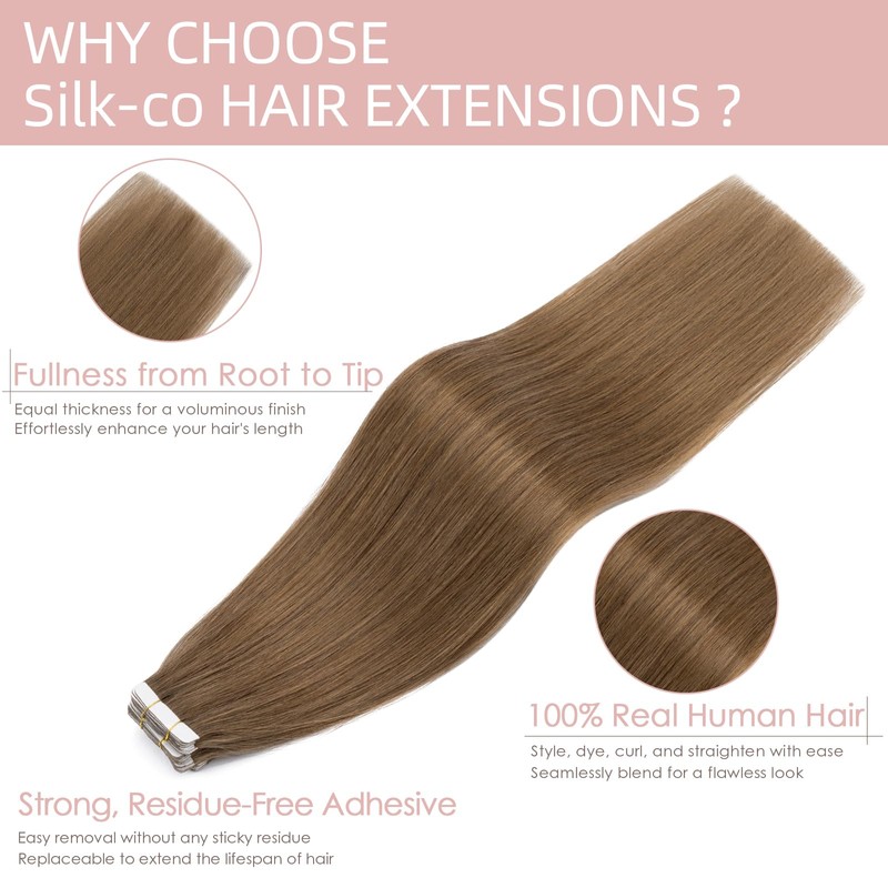 20 + 40 Pieces Real Hair Tape Extensions