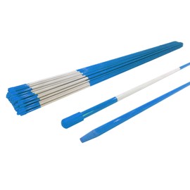 The ROP Shop | (Pack of 10) Walkway Poles 48" Long, 5/16" Diameter, Blue with Reflective Tape
