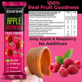 ZEARAW Healthy Fruit Snacks for Adults and Kids – 30 Fruit Leather with Dried Apple-Pear, Apple-Raspberry, Persimmon – Vegan Low-Carb Variety Pack Strips for Kids – Sugar Free Bars