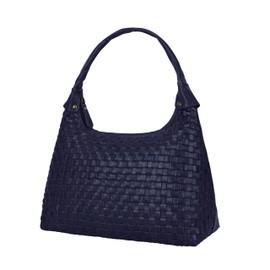 ANTONIO VALERIA Allison Braided Blue Leather Hobo Bag for Women
