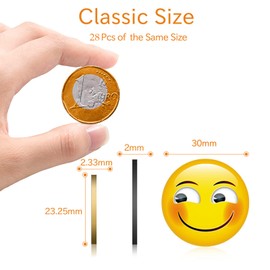 MORCART Pack of 28 Magnets, Emoji Fridge Magnets, Funny Smiley Magnets, Decorative for Magnetic Board, Fridge, Whiteboard, Kitchen, Pin Board, Office, Children and Adults, Gift